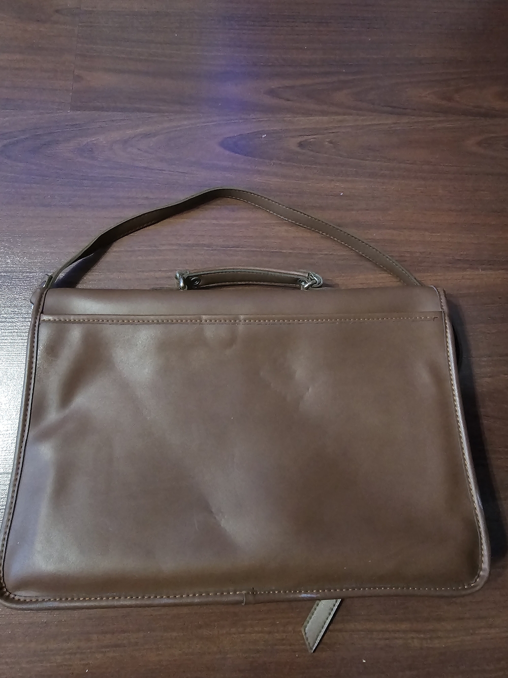 Vintage Coach Brown Leather Laptop Shoulder Bag with Top Handle - Picture 4 of 6